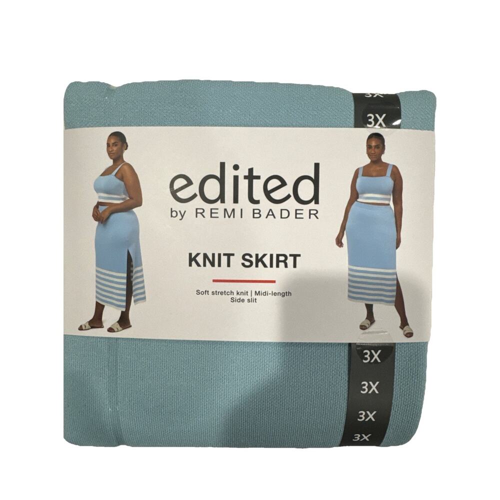 Edited by Remi Bader Knit Skirt 3X Plus Size NWT Midi Pencil Stretch